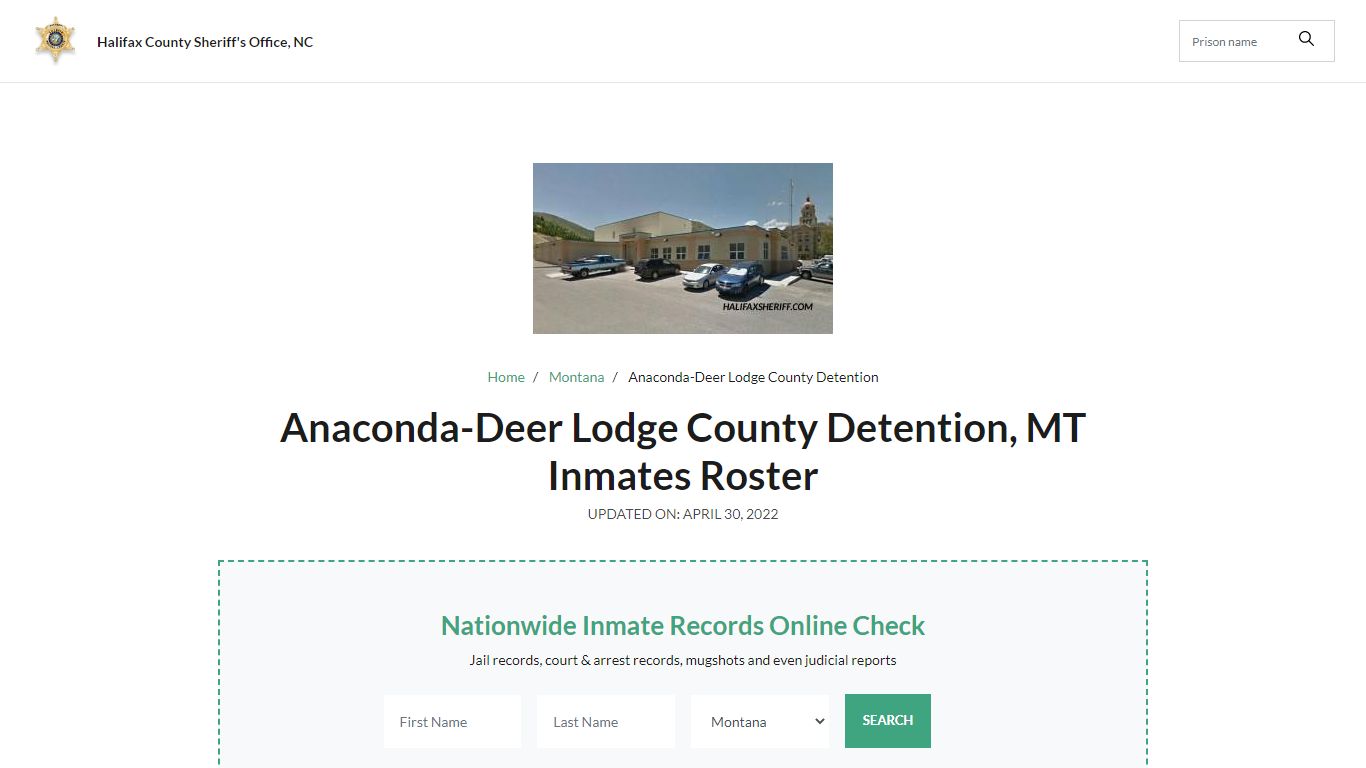Anaconda-Deer Lodge County Detention, MT Jail Roster, Name ...
